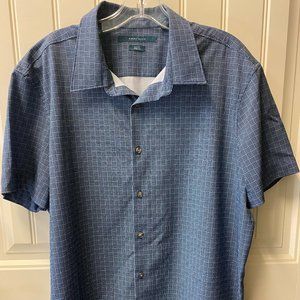 Perry Ellis Navy Button-Down Casual Dress Shirt